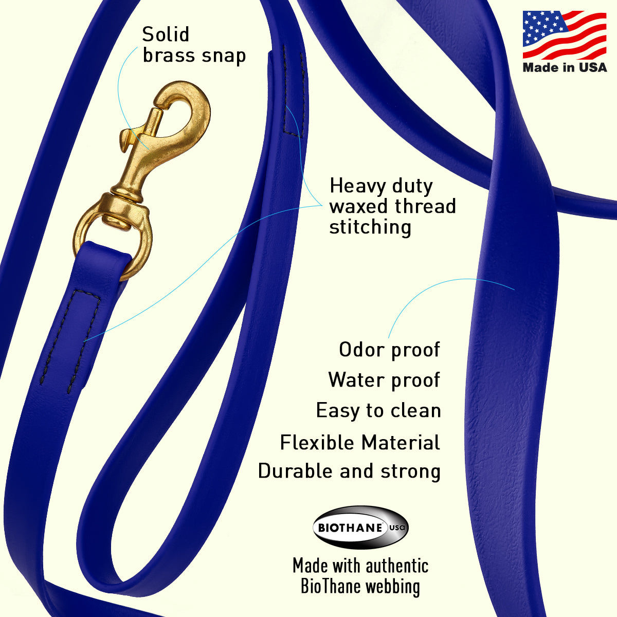 Viper Biothane Working Dog Lead, 6 Feet Long