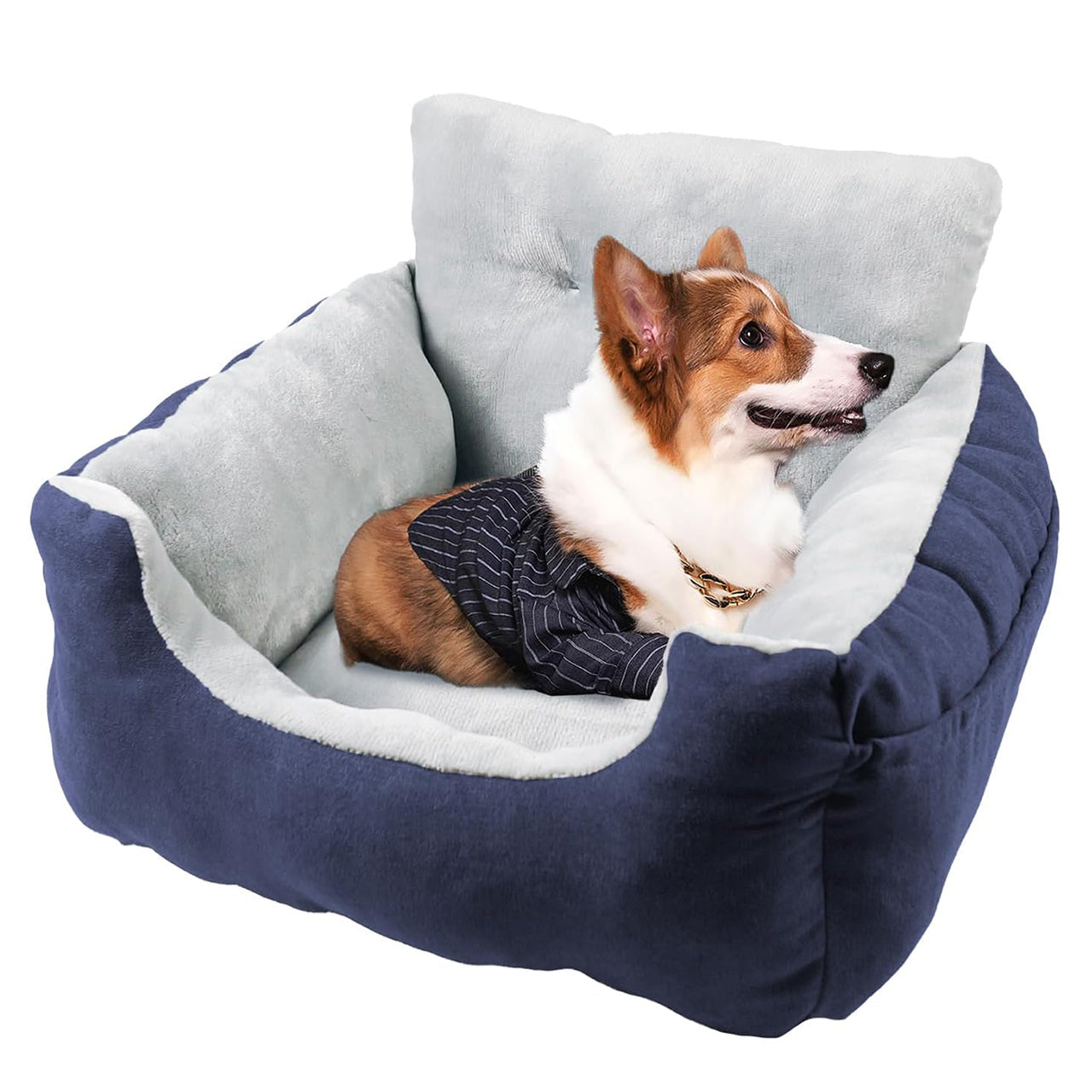 Plush High-Back Pet Car Booster Seat