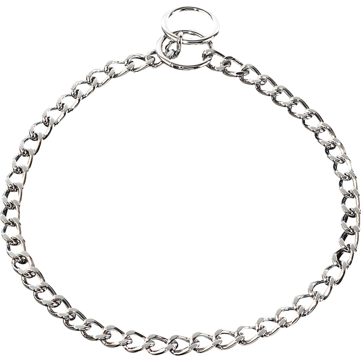Herm Sprenger Choke Chain Collar with flat polished chrome links from DOGLINE