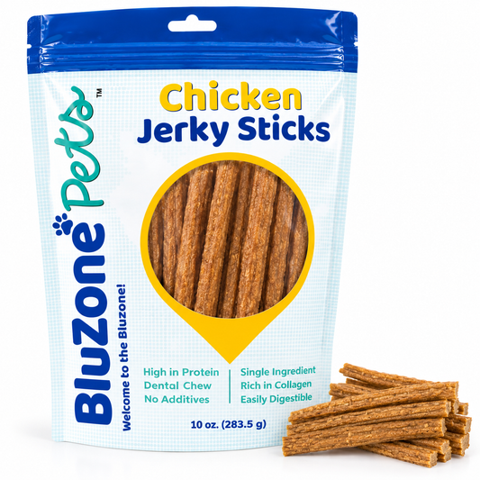 BluZone Pets Chicken Jerky Sticks bag