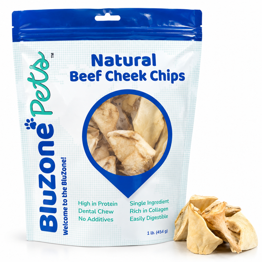 BluZone Pets Natural Beef Cheek Chips bag