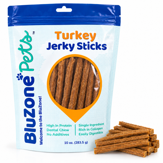 BluZone Pets Turkey Jerky Sticks bag