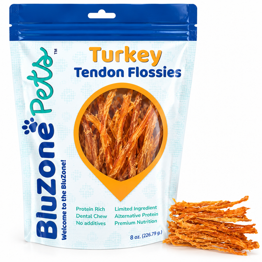 BluZone Pets Turkey Tendon Flossies bag