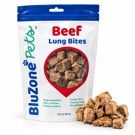 BluZone Pets Beef Lung Bites 3.5oz bag
