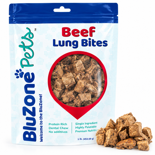 BluZone Pets Beef Lung Bites 1lb bag