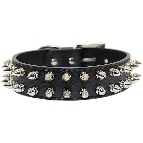 Spiked Collar 2 Row - Black