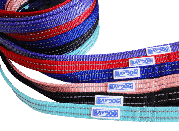 BAYDOG Pensacola Leash in various colors with reflective stitching and brand label