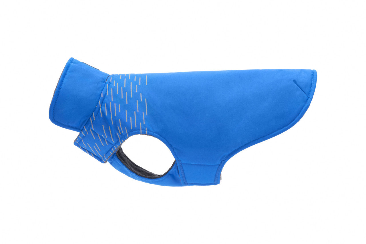 RC Pet Products Cascade Coat in blue with reflective stripes
