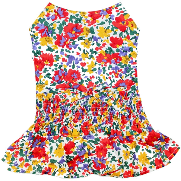 Floral Artsy Dress Ruched Waist - Original