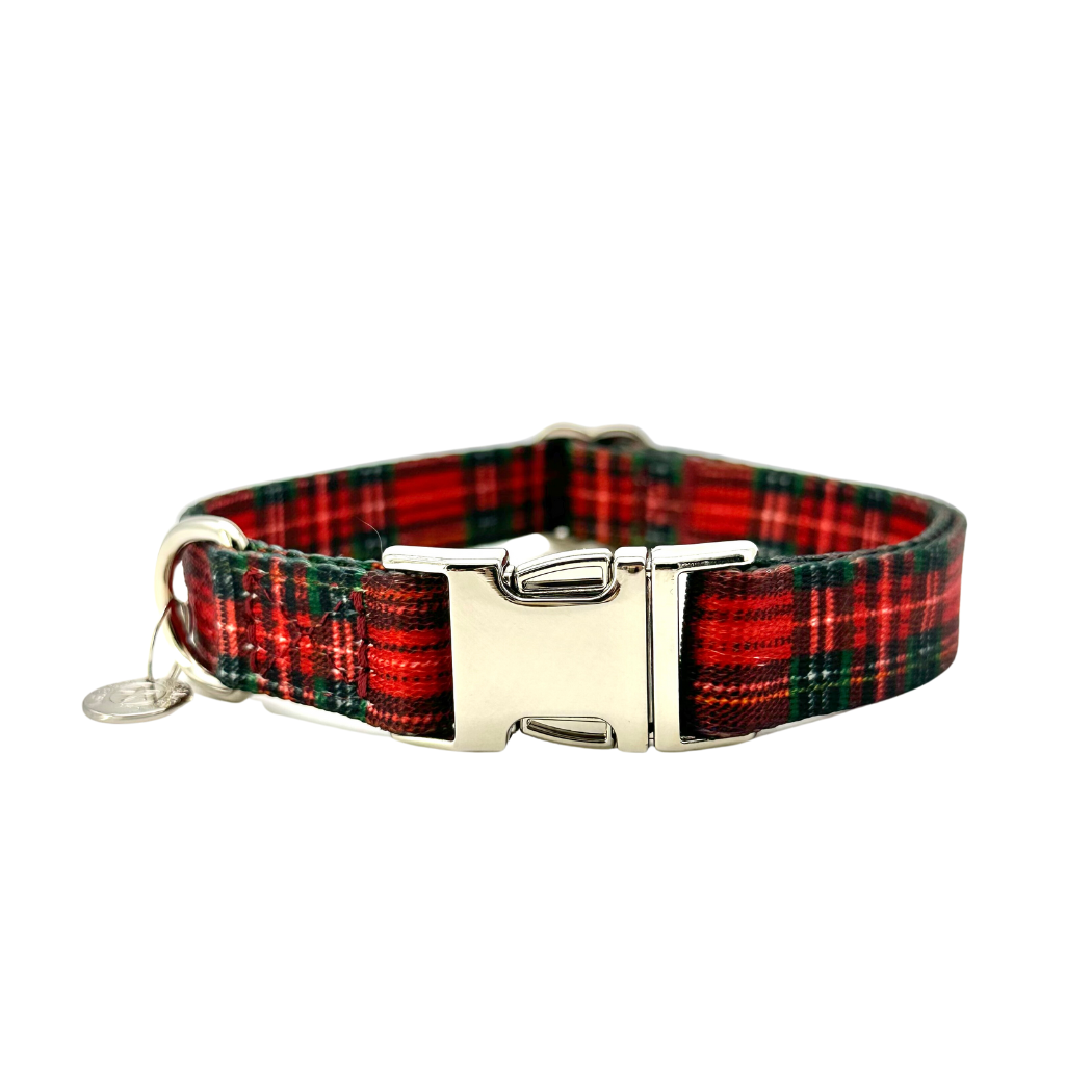 Urban Dog Stars Adjustable Collar - Red Plaid