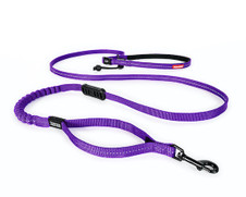 Purple KONG dog leash with black handle and clip