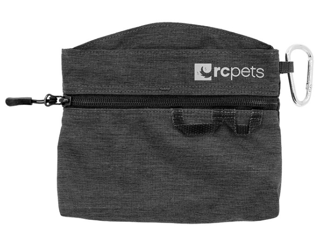 RC Pets black treat bag with zipper and carabiner clip