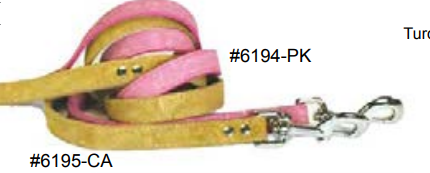Leather Brothers Signature Leather Suede Leads in pink and tan
