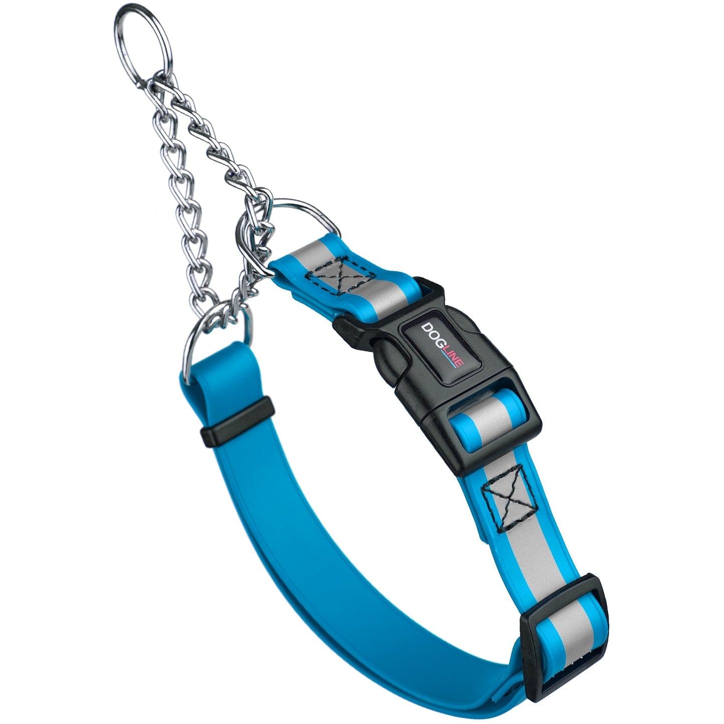Reflective Biothane Martingale Dog Collar with Quick Release Buckle