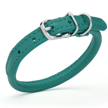 Soft Leather Round Dog Collar