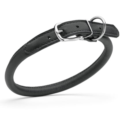 Soft Leather Round Dog Collar