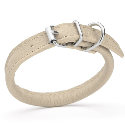 Soft Leather Round Dog Collar