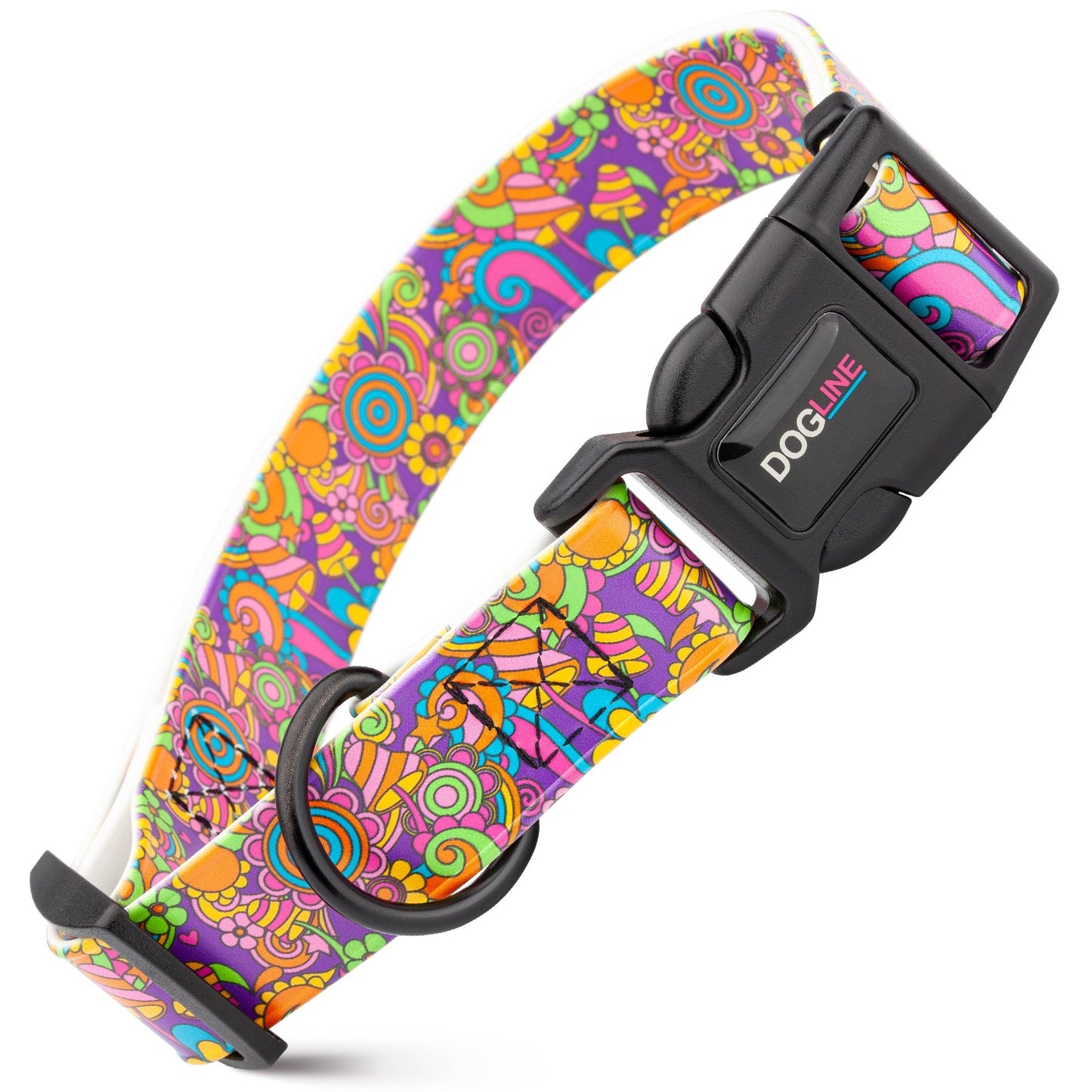 Dogline Biothane Printed Dog Collar with Quick Release Buckle