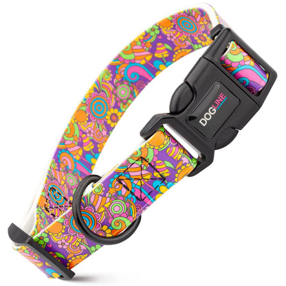 Dogline Biothane Printed Dog Collar with Quick Release Buckle