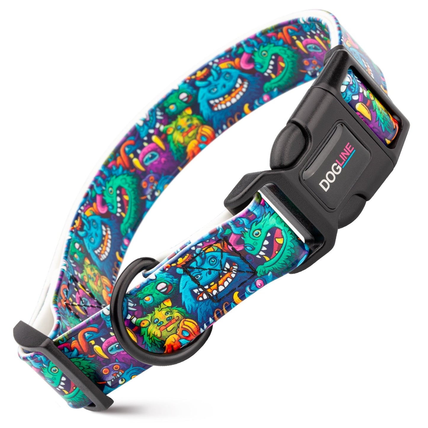 Dogline Biothane Printed Dog Collar with Quick Release Buckle