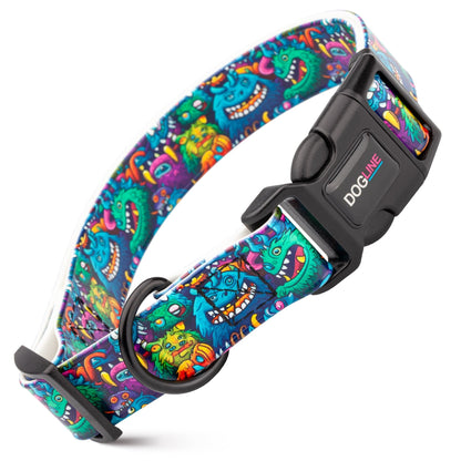 Dogline Biothane Printed Dog Collar with Quick Release Buckle