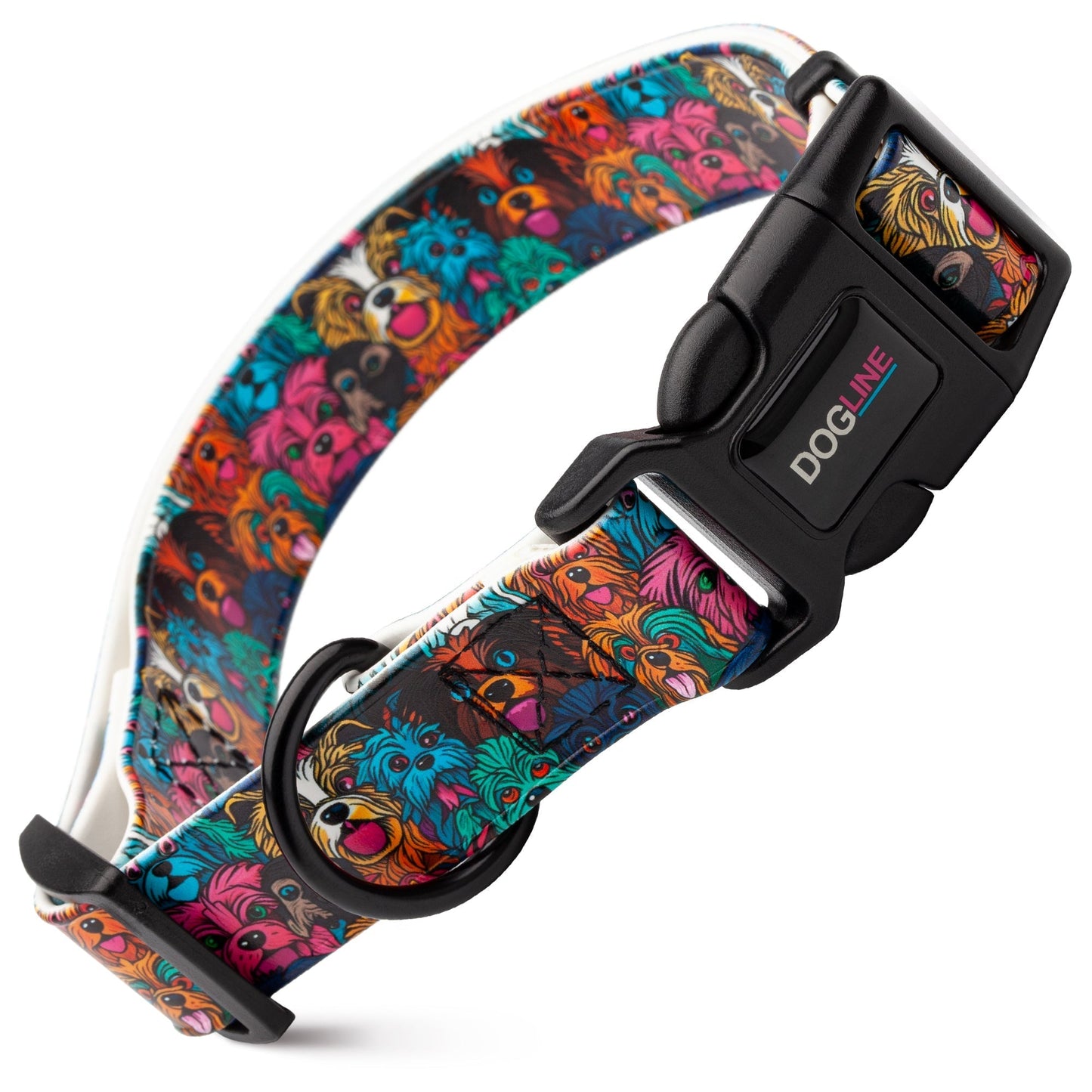 Dogline Biothane Printed Dog Collar with Quick Release Buckle