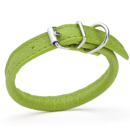 Soft Leather Round Dog Collar