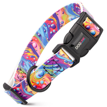 Dogline Biothane Printed Dog Collar with Quick Release Buckle