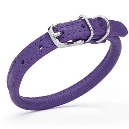 Soft Leather Round Dog Collar