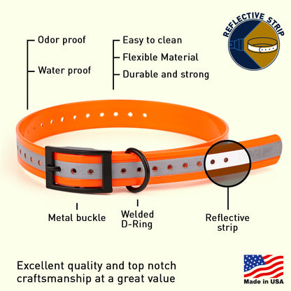 Biothane Reflective E-Collar Replacement Strap