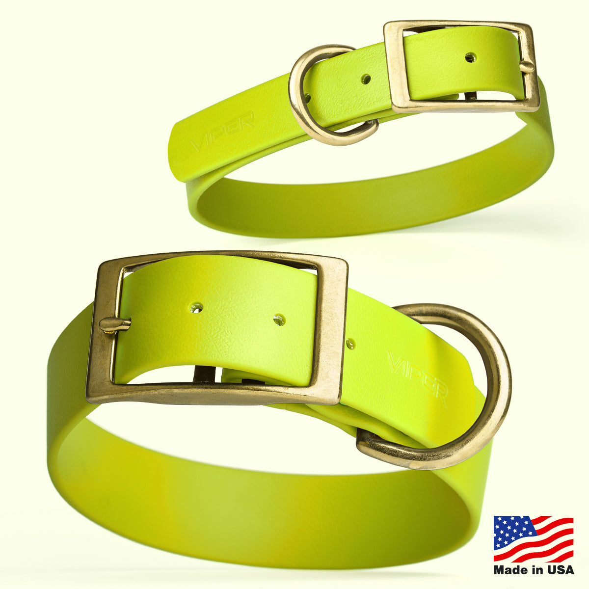 Viper Biothane Waterproof Collar - Brass Hardware - Size M (15 to 18 inches)