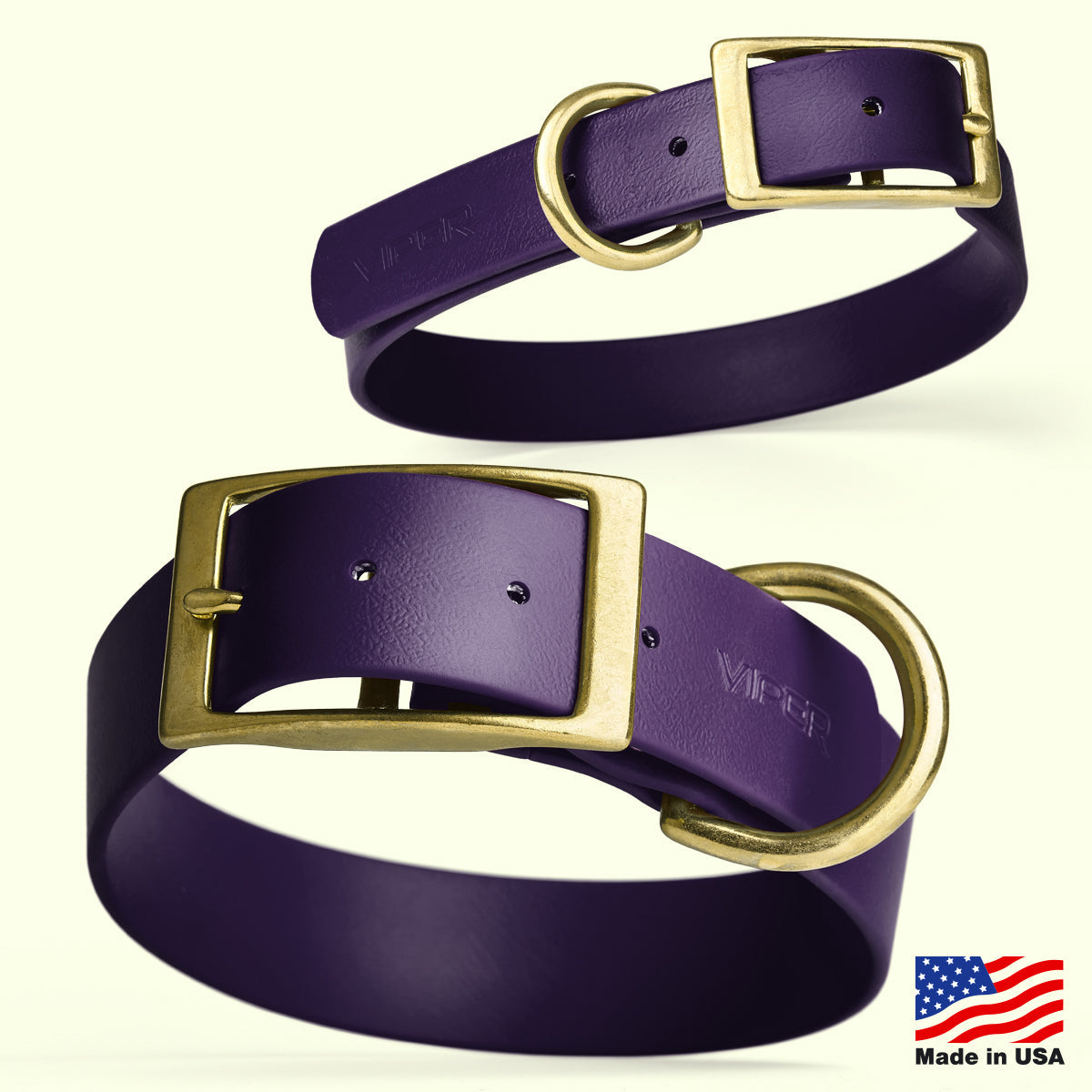 Viper Biothane Waterproof Collar - Brass Hardware - Size XL (22 to 25 inches)