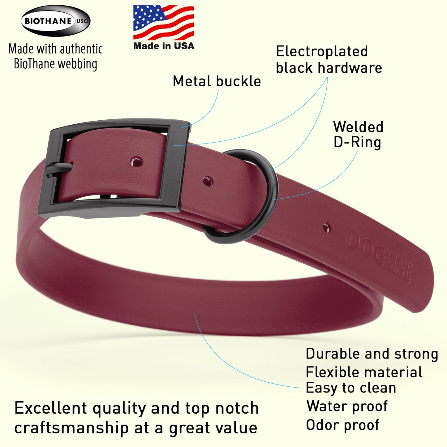 Biothane Waterproof Collar - XL (22 to 25 inches)