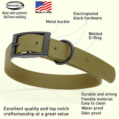 Biothane Waterproof Dog Collar - L (18 to 22 inches)