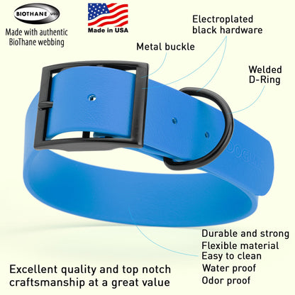 Biothane Waterproof Dog Collar - Wide - L (16 to 20 inches)