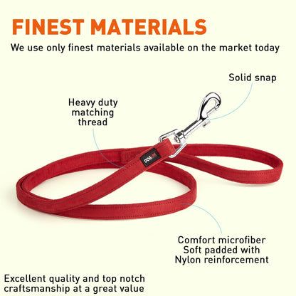 Comfort Microfiber Flat Dog Leash