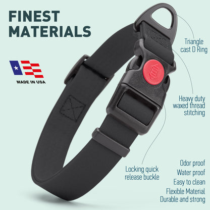 Waterproof Dog Collar with Safety Lock Buckle