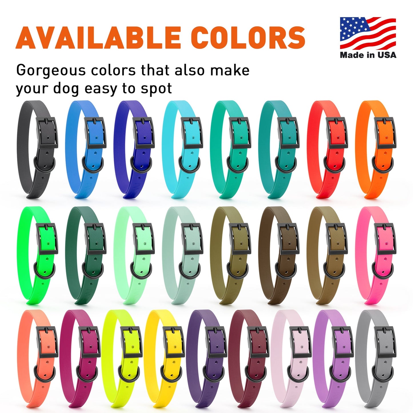 Biothane Waterproof Dog Collar - M (15 to 18 inches)