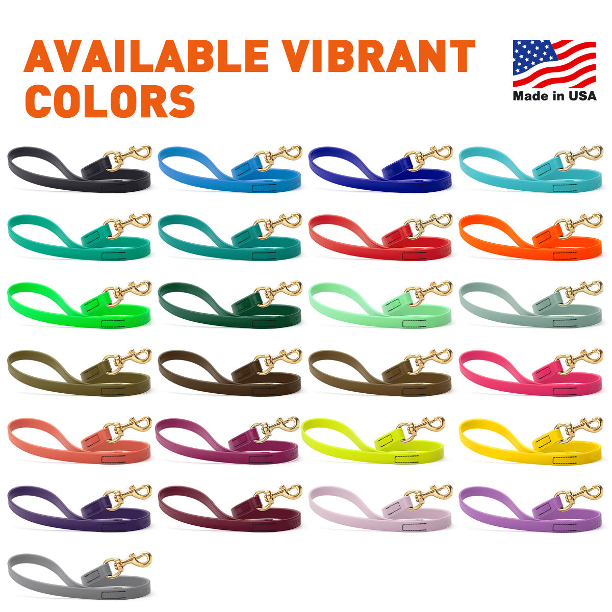 Viper Biothane Traffic Lead - Brass Hardware