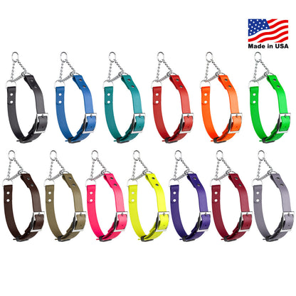 Biothane Adjustable Martingale Dog Collar with Metal Buckle