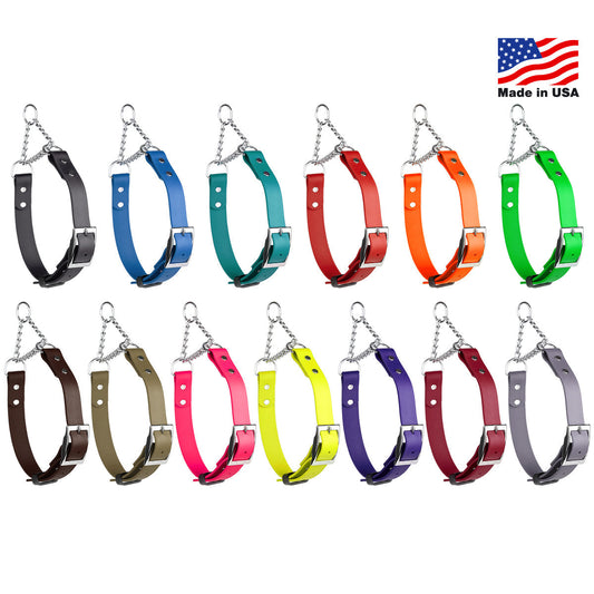 Biothane Adjustable Martingale Dog Collar with Metal Buckle