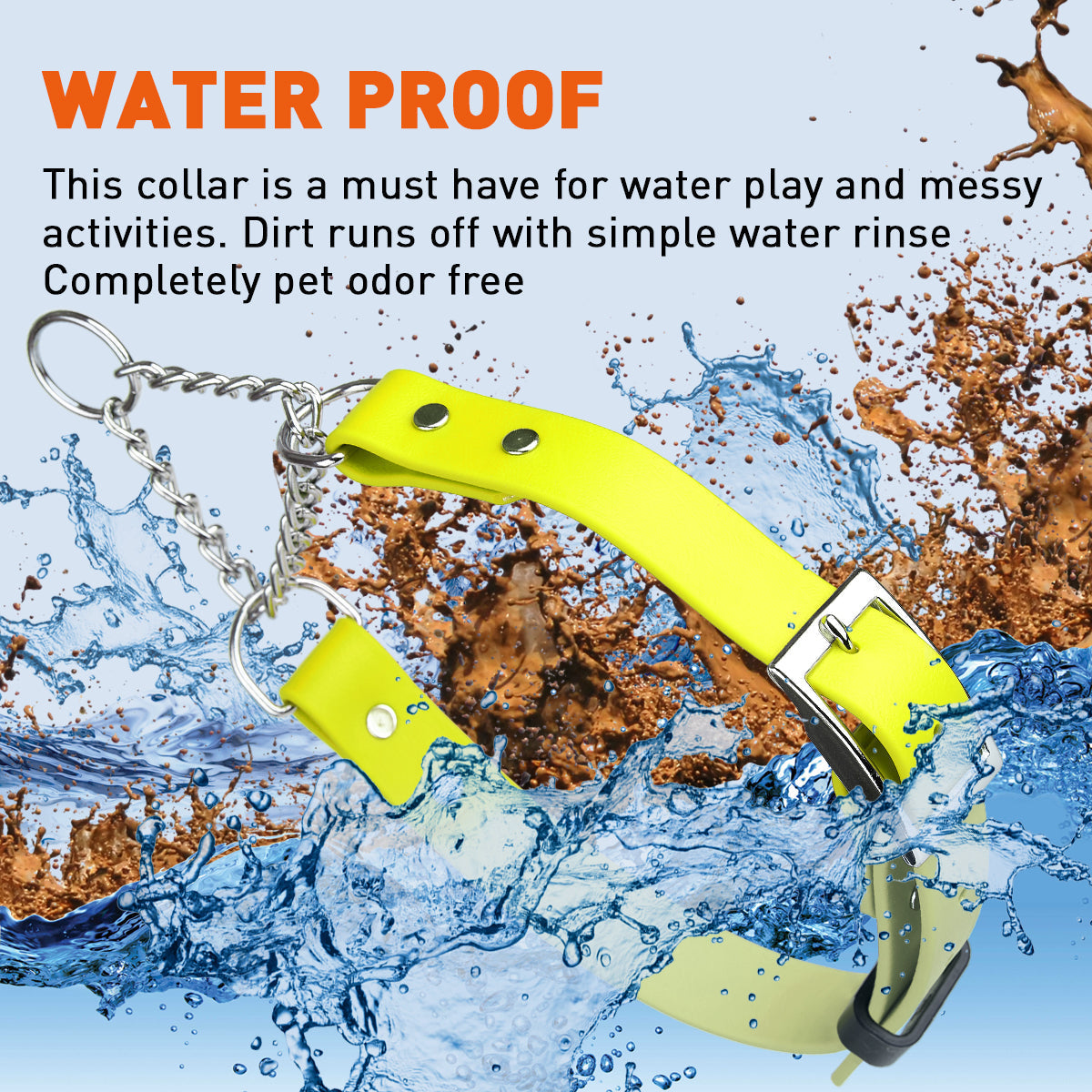 Biothane Adjustable Martingale Dog Collar with Metal Buckle