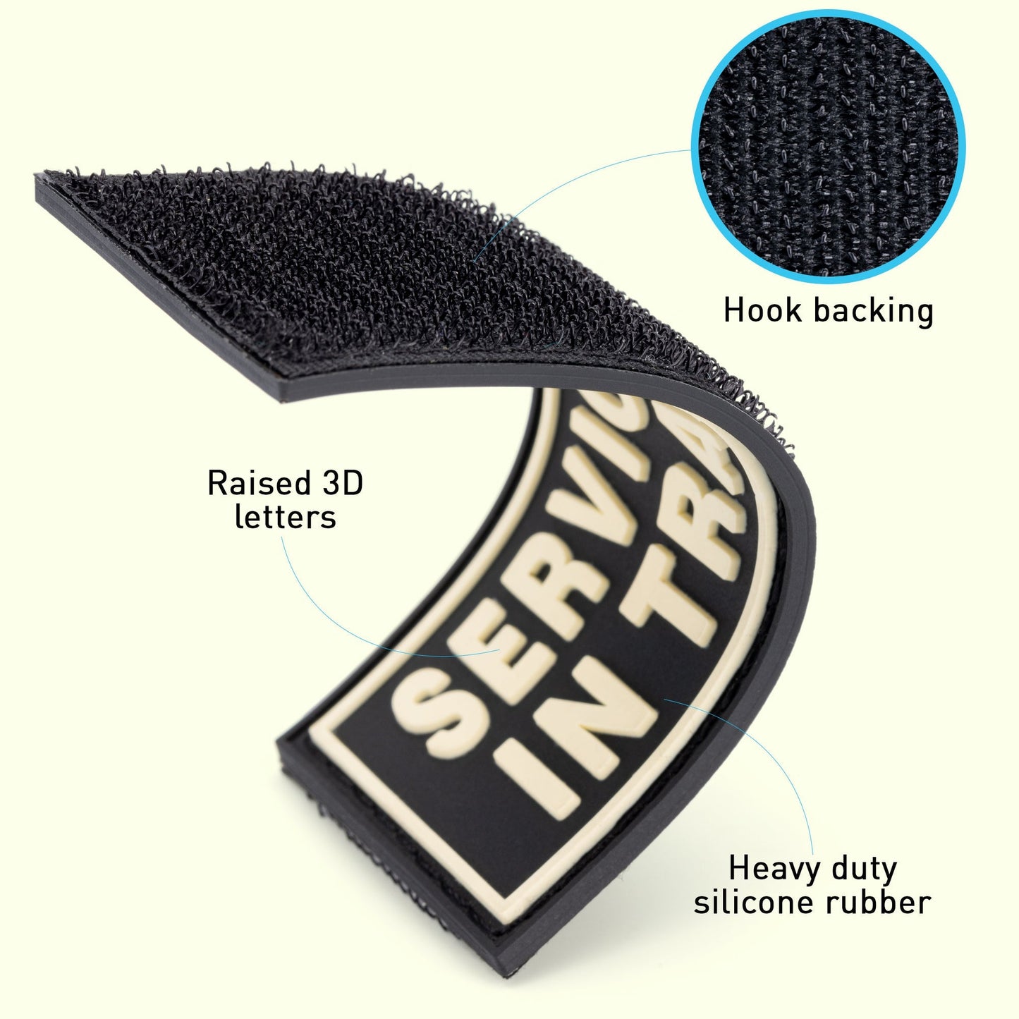 Dogline 3D Rubber Service Dog in Training Removable Accessories for Dog Harness and Vest