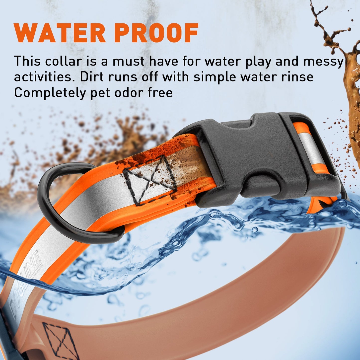 Dogline Biothane Reflective Dog Collar with Quick Release Buckle