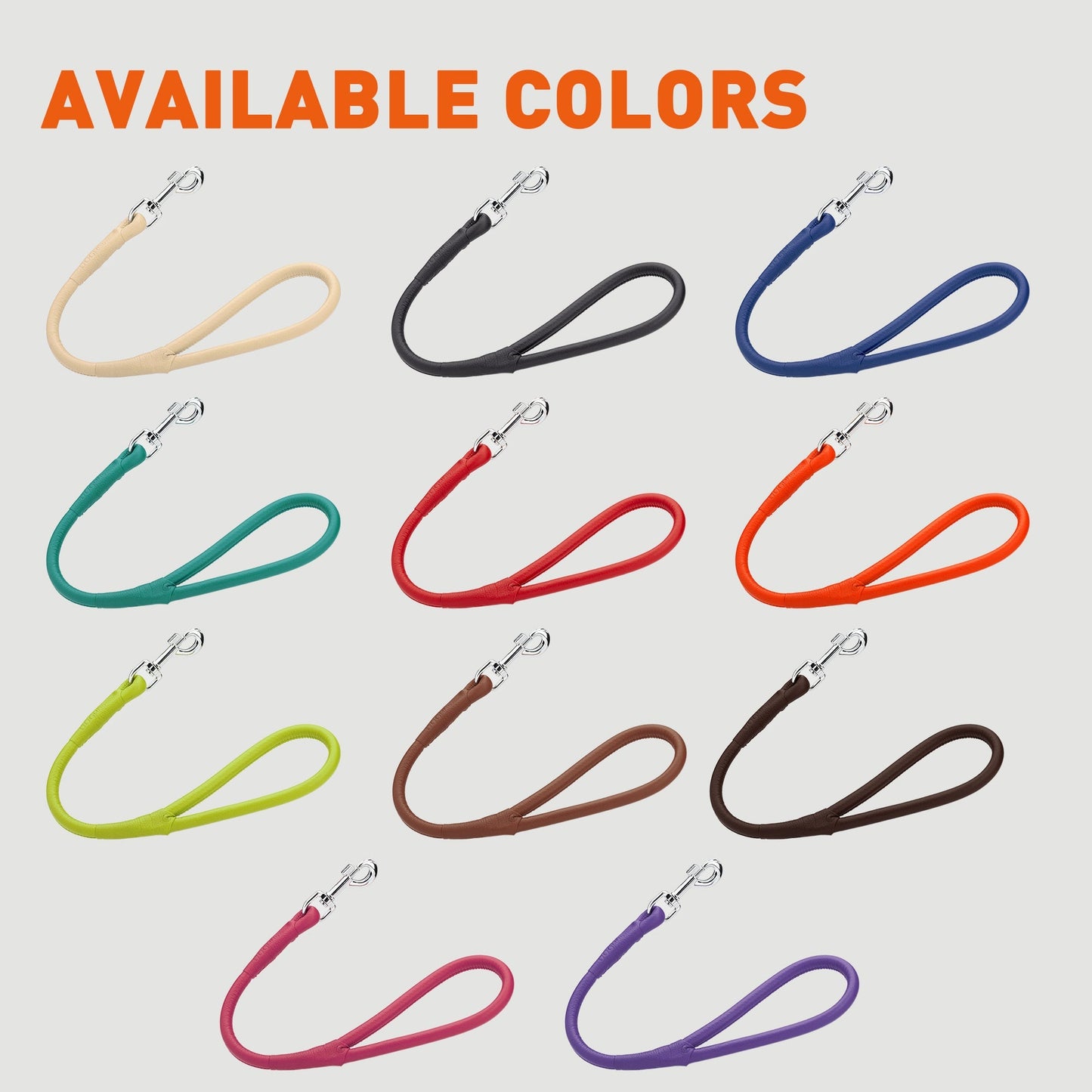 Soft Leather Round Traffic Lead