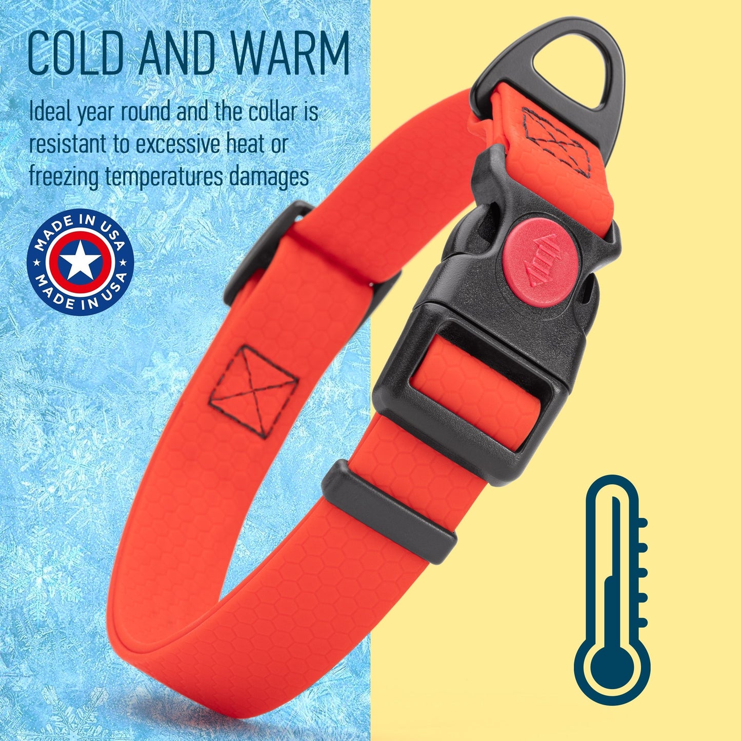 Waterproof Dog Collar with Safety Lock Buckle