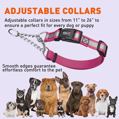 Reflective Biothane Martingale Dog Collar with Quick Release Buckle