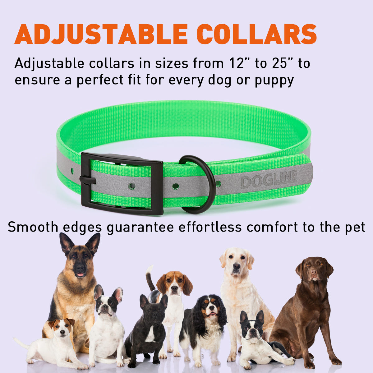 Biothane Translucent Reflective Dog Collar