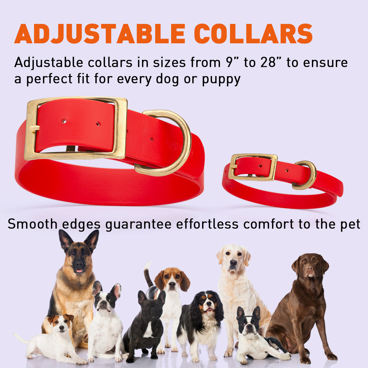 Viper Biothane Waterproof Collar - Brass Hardware - Size L, 1.5 in Wide (16 to 20 inches)