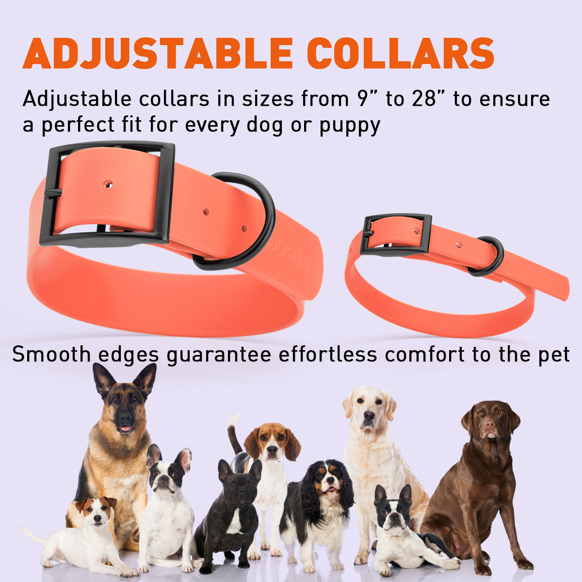 Biothane Waterproof Dog Collar - Wide - L (16 to 20 inches)